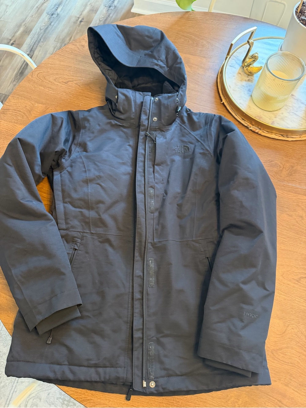 The North Face Men's Black Hooded Raincoat